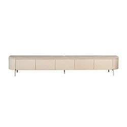 Elegante vintage houten tv-meubel met uniek design en meerdere opbergladen, perfect voor moderne woonkamers en eyecatching entertainmentmeubel.