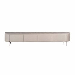 Strakke moderne tv-meubel in licht houtlook met storage, perfect voor woonkamerinrichting en opbergen van multimedia-apparatuur.