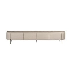 Eettafel van massief hout met strak ontwerp en elegante afwerking, geschikt voor moderne woonkamers en salons.
