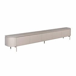 Lage TV-meubel in licht eikenhout met strak modern design en kastruimte voor tv en accessoires.