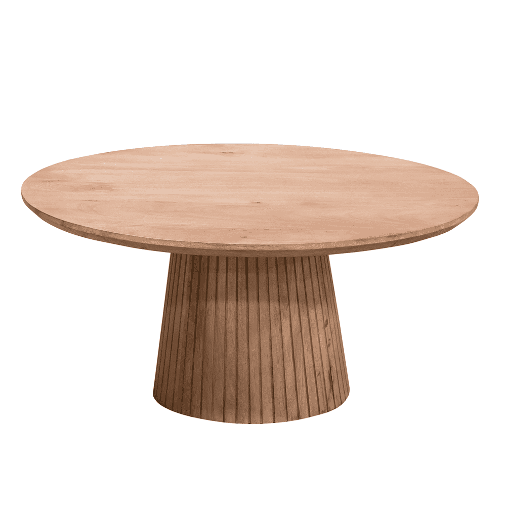 Deze afbeelding toont een elegante, op maat gemaakte houten eettafel van Mokana Meubelen, gemaakt van hoogwaardig massief hout met een modern design en duurzame afwerking.