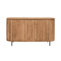 Massief houten buffetkast met zwart metalen poten, rustiek design, handgemaakt, perfect voor moderne en landelijke interieurs, multifunctioneel opbergmeubel, duurzame houtafwerking, elegant en functioneel meubelstuk.