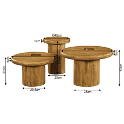 Massieve houten bijzettafels van Mokana Meubelen met elegante ronde vormen en robuuste kwaliteit. Perfect voor modern en natuurlijk interieur, verkrijgbaar in diverse afmetingen.