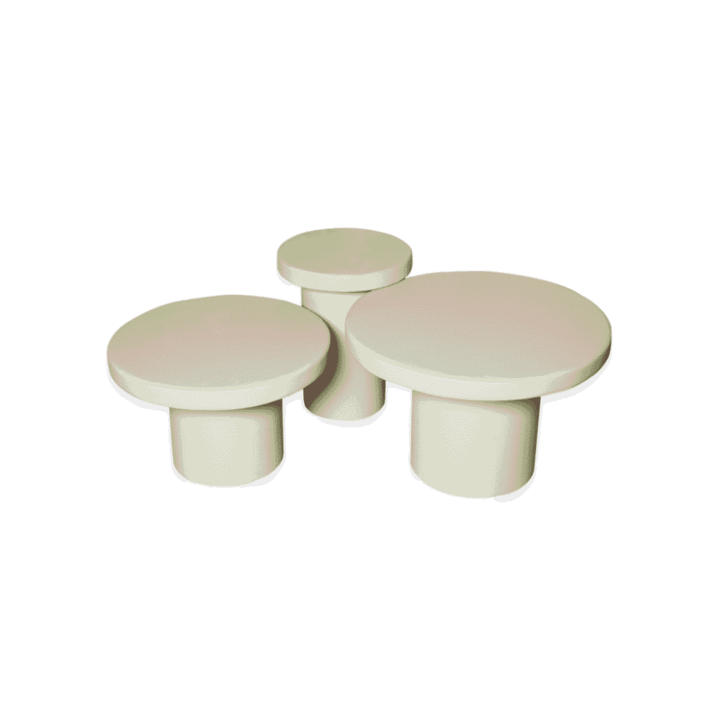 Hoge kwaliteit witte bijzettafels set, modern design en multifunctioneel gebruik, perfect voor woonkamer en tuin, gemaakt van duurzaam materiaal, stijlvolle en praktische meubelstukken.