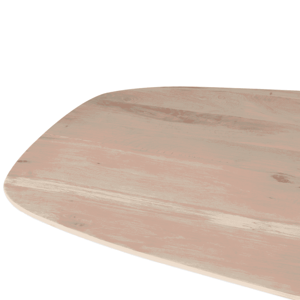 Elegante houten tafelblad in licht eik met natuurlijke houtstructuur, perfect voor moderne eetkamers en woonkamers. Duurzaam en stijlvol meubilair van Mokana Meubelen voor een tijdloze uitstraling.