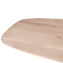 Strak houten eetkamer tafel met natuurlijke afwerking, modern design en duurzaam vakmanschap van Mokana Meubelen.