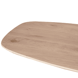 Natuurlijke houten tafelblad in warm eik, modern design met gladde afwerking. Perfect voor moderne woonkamers en eetkamers, benadrukt de natuurlijke schoonheid van hout.