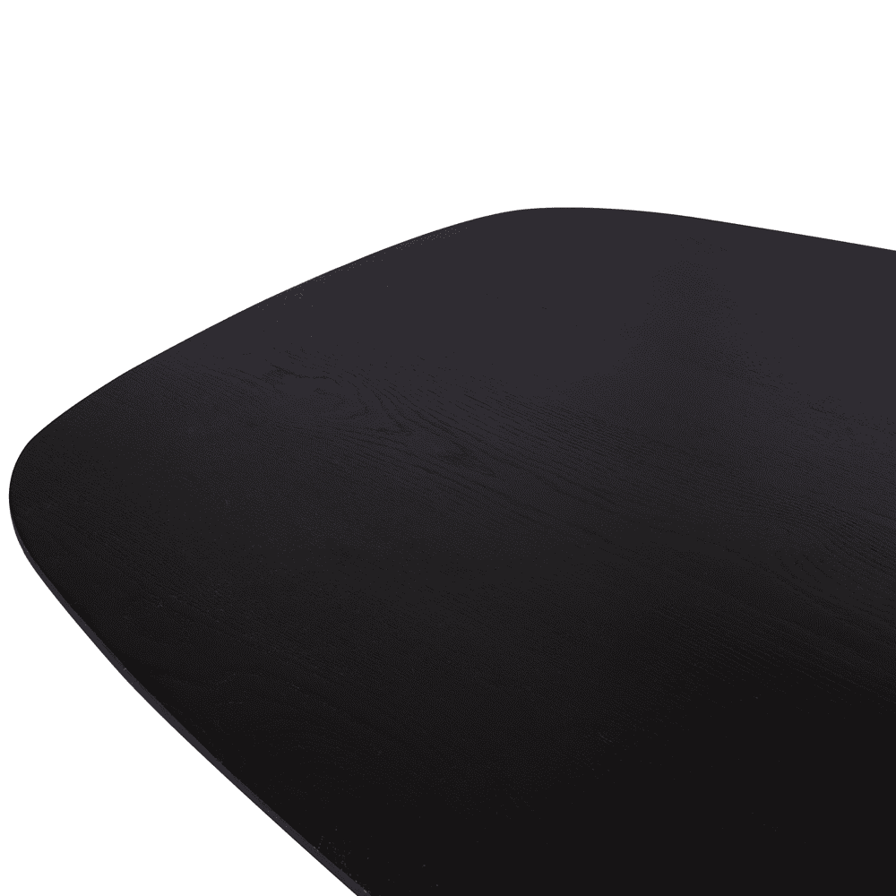 Robuuste zwarte eettafel met massief hout design, ideaal voor modern en landelijk interieur, duurzaam en tijdloos meubel van Mokana Meubelen.