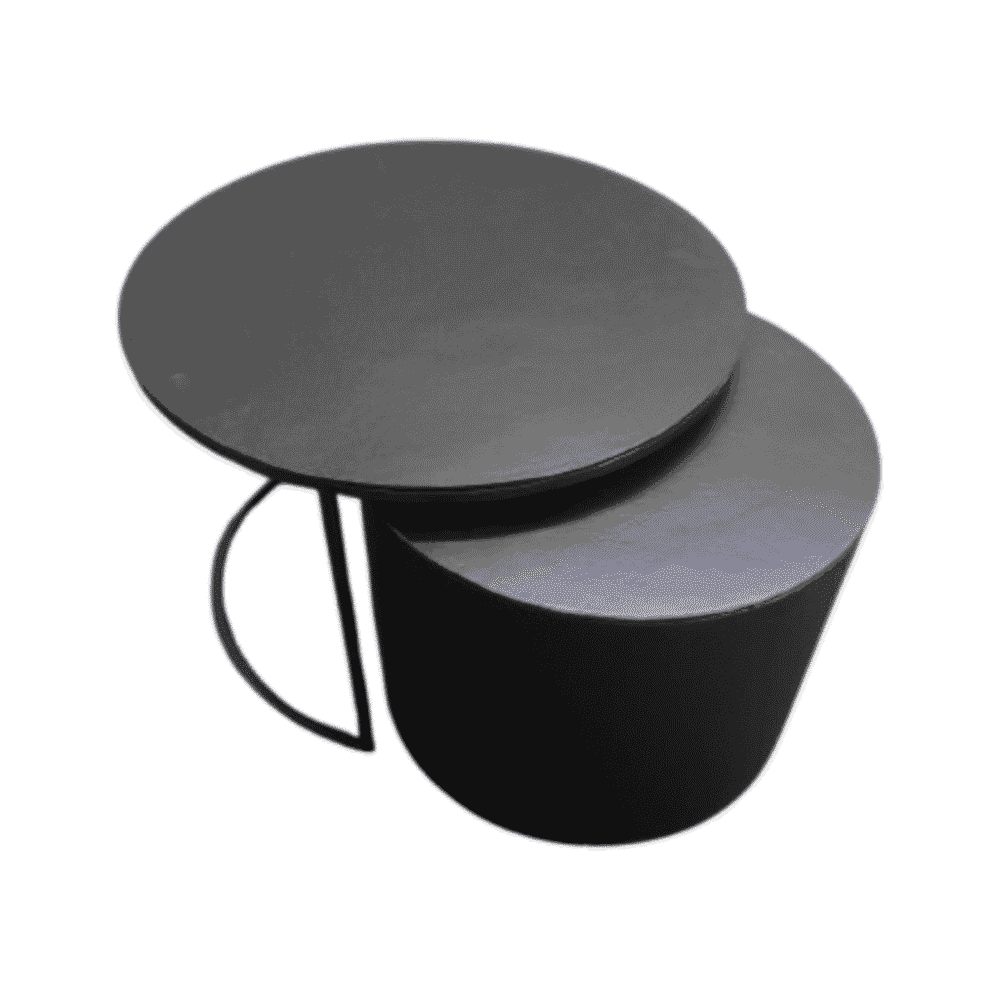 Minimalistisch bijzettafels in zwart en grijs van Mokana Meubelen, perfect voor moderne interieurs en functioneel design.