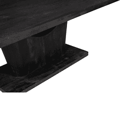 Massief zwart houten meubel met robuuste afwerking en moderne uitstraling. Perfect voor stijlvolle interieurs en duurzaam gebruik. Handgemaakt vakmanschap en hoogwaardige materialen.
