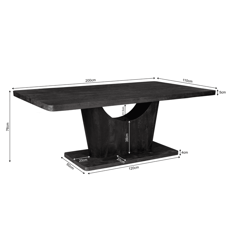 Kunstmatige eikenhouten eettafel met modern design, stevige constructie en rustieke uitstraling, perfect voor eetkamers en restaurants, maat 200x110cm, hoogte 76cm.