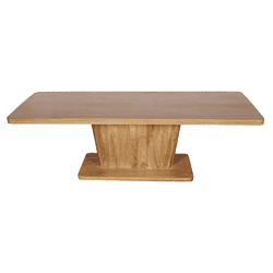 Massief houten eettafel met uniek design en natuurlijke afwerking, perfect voor moderne en landelijke interieurs, gemaakt door Mokana Meubelen.