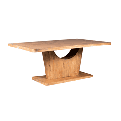 Elegante houten eettafel met uniek design en stevige constructie, perfect voor moderne en landelijke interieurs. Ideaal voor gezellige diners en grote gezelschappen. Mokana Meubelen biedt maatwerk en kwaliteit.