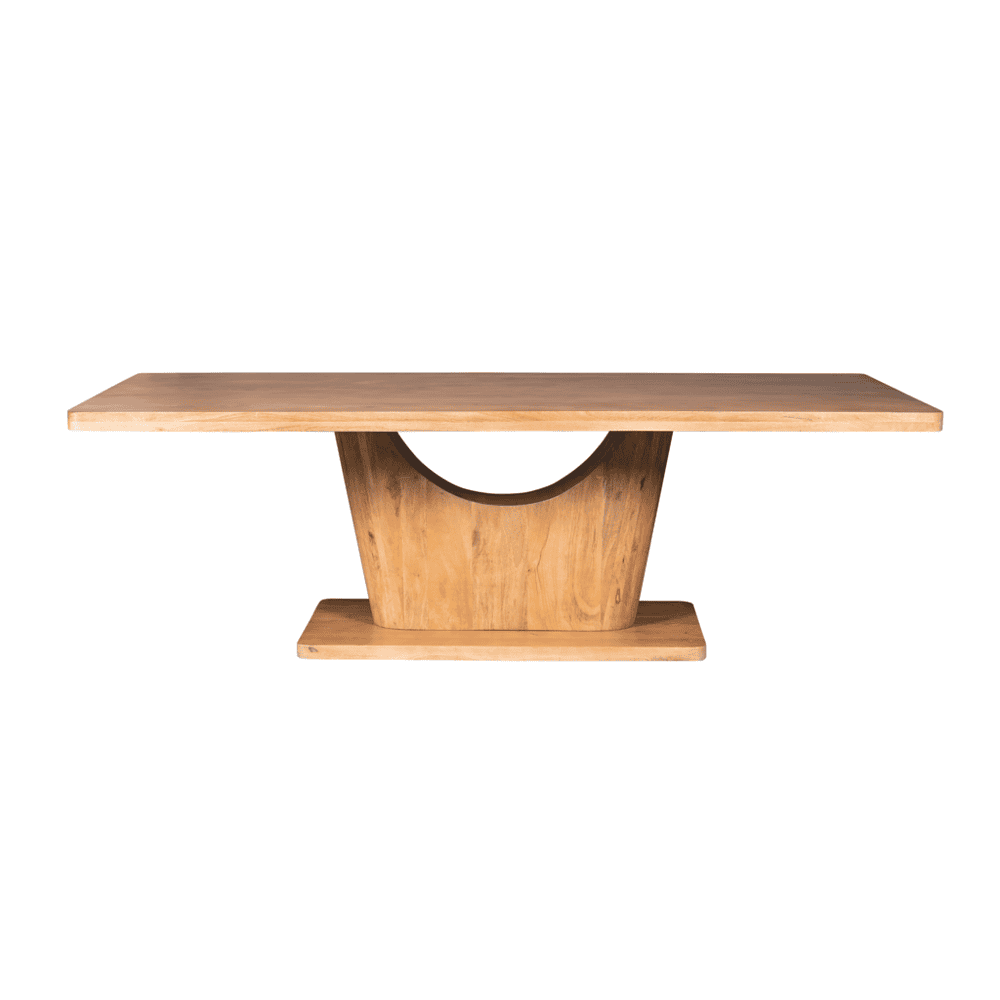 Massief houten eettafel met uniek design en robuuste uitstraling, perfect voor moderne en landelijke interieurstijlen. Gemaakt van natuurlijk hout, stabiliteit gegarandeerd door vakmanschap.