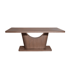 Elegante houten eettafel met modern design, geschikt voor eetkamer of woonruimte, vervaardigd uit massief hout met afwerking in natuurlijke tinten, voor stijlvolle en duurzame meubelkeuze.