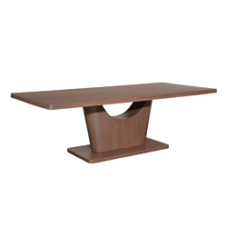 Elegant massief houten eettafel met uniek design, perfect voor een moderne eetkamer. Handgemaakt meubel van hoge kwaliteit, volledig naar wens aan te passen.