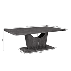 Robuuste eiken eettafel met unieke V-vorm en honderden centimeters lange afmetingen, perfect voor een moderne eetkamer of huisinterieur. Handgemaakt en duurzaam design door Mokana Meubelen.