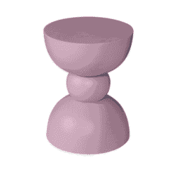 Hoogglans roze bijzettafel met moderne stijl en geometrisch ontwerp voor woonkamer en slaapkamer.