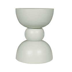 Elegante witte houten bijzettafel met sculpturale vormen, passend in moderne en minimalistische interieurs. Perfect te combineren met diverse woonstijlen voor een stijlvol en functioneel interieuraccent.