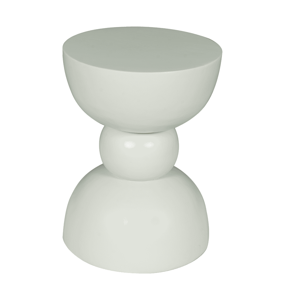 Elegante witte bijzettafel van Mokana meubelen met moderne, strakke uitstraling en uniek ontwerp, perfect voor stijlvolle interieurdecoratie en functionaliteit in woonkamers en lounges.