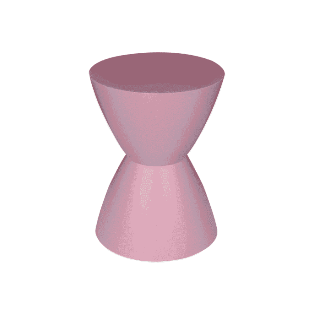 Roze bijzettafel van hout, modern meubel ontwerp, stijlvolle woonkamer accessoire, Mokana meubelen, creatieve interieurdecoratie.