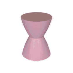 Roze bijzettafel van hout, modern meubel ontwerp, stijlvolle woonkamer accessoire, Mokana meubelen, creatieve interieurdecoratie.