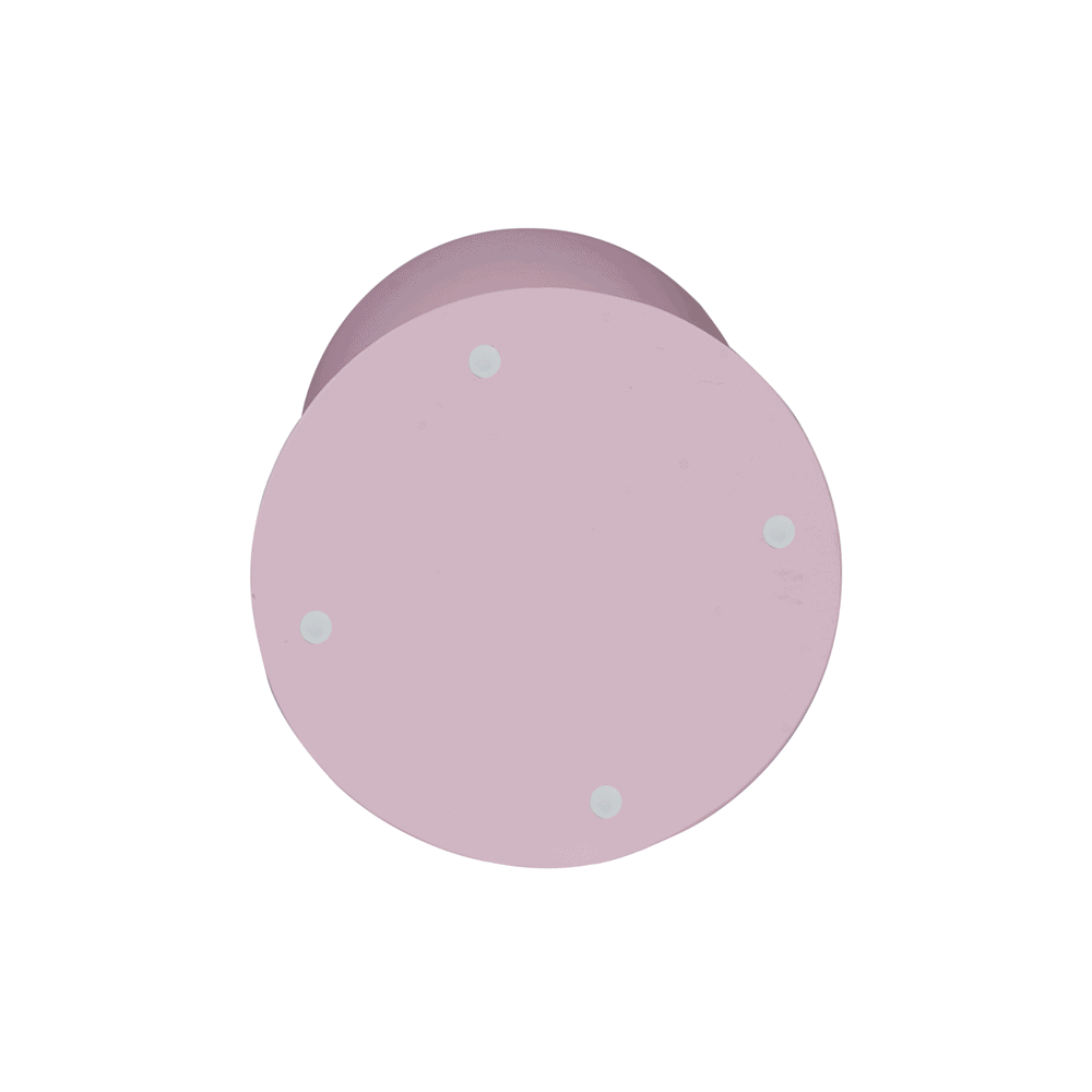 Zachte roze en mauve pastelkleurige ronde houten kinderstoel met mobiele ophangstoelen en kindvriendelijk ontwerp, perfect voor een stijlvolle en functionele kinderkamer.