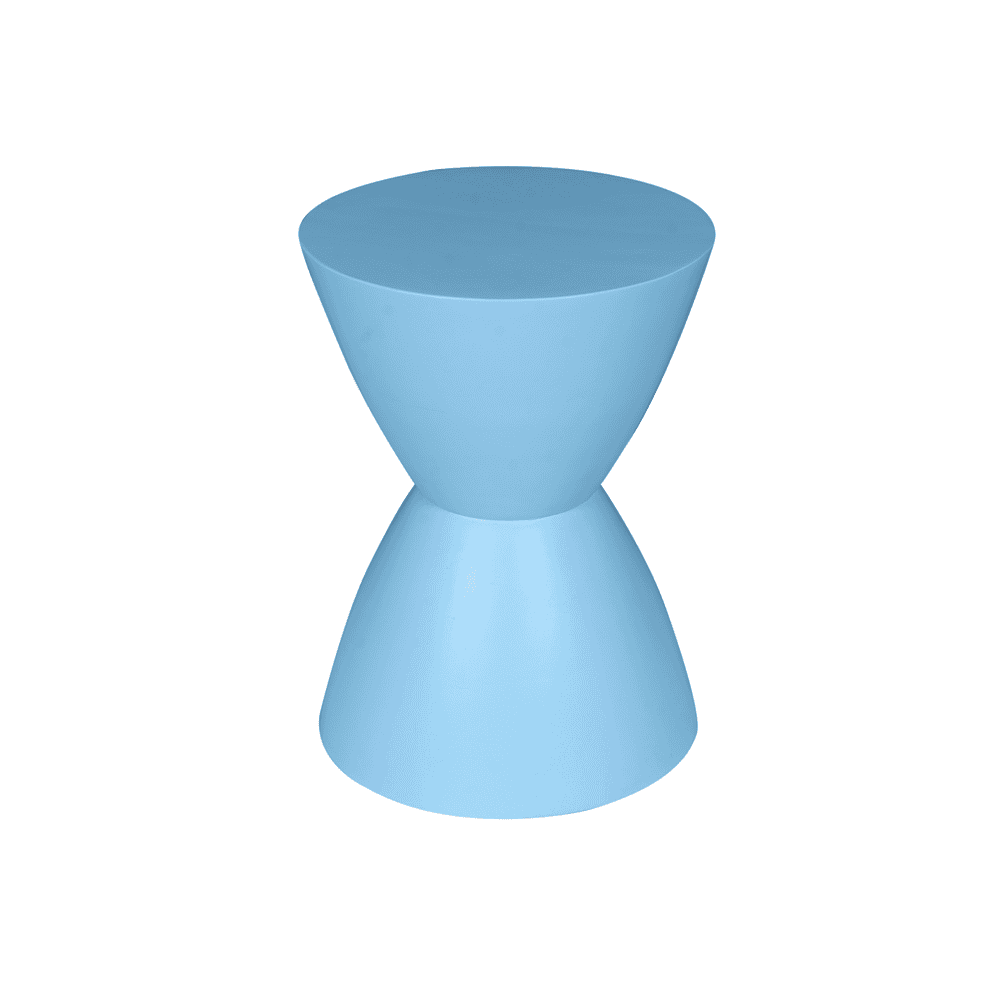 Lichtblauw bijzettafeltje van Mokana meubelen, modern en stijlvol design, ideaal voor elke woonkamer of outdoor ruimte, gemaakt van duurzaam materiaal.