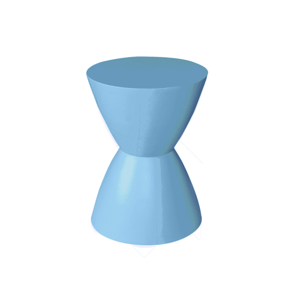 Moderne blauwe bijzettafel van Mokana Meubelen, eigentijds design, bladzijde moderne meubels, geschikt voor woondecoratie, industriële stijl, kunststof afwerking.