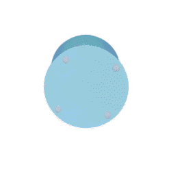 Hoogglans blauwe kinderstoel met ronde basis en stabiele poten, ideaal voor kinderkamers en speelhoeken, gemaakt door Mokana Meubelen voor comfortabel en veilig kinderspeelmeubilair.