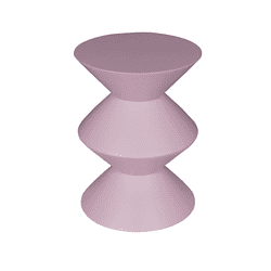 Roze houten bijzettafel design, modern meubelstuk, Mokana Meubelen, veelzijdige decoratie, stijlvolle woonaccessoire.