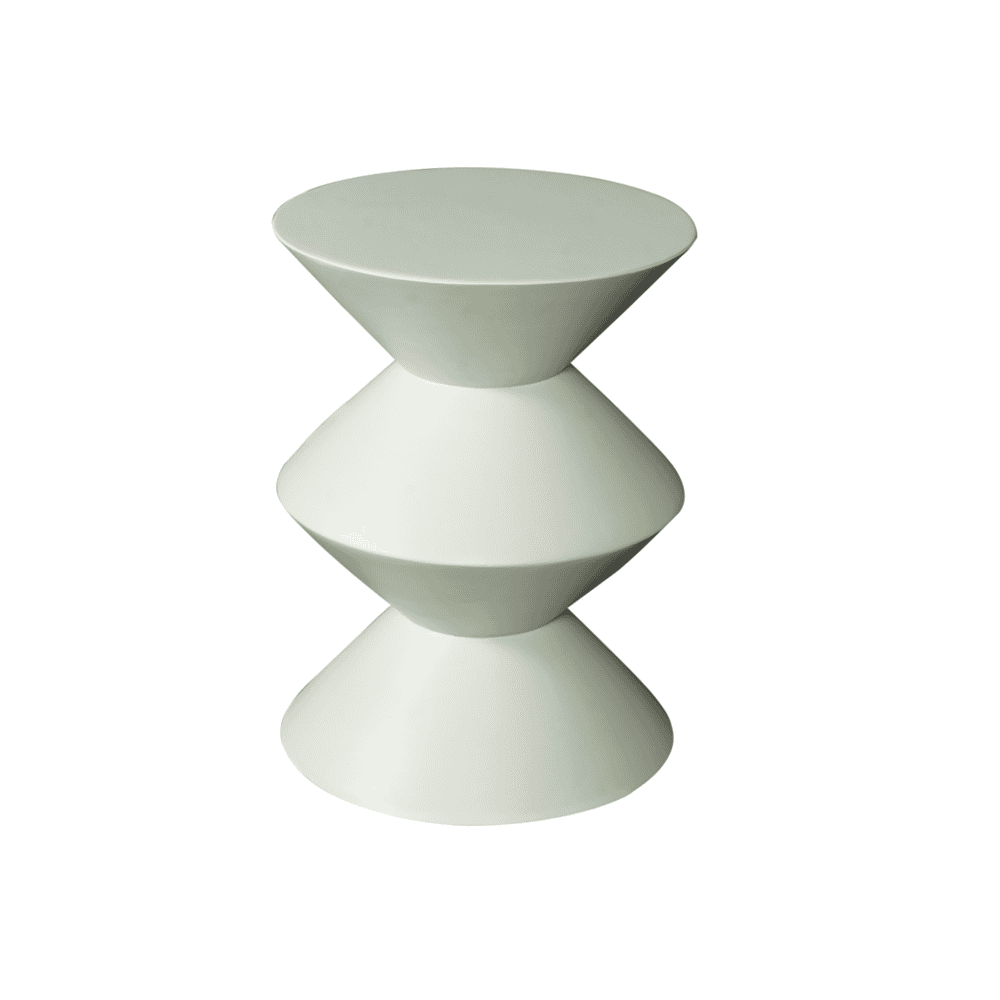 Moderne witte salontafel met uniek conisch ontwerp - Mokana Meubelen.