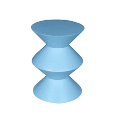 Elegant blauwe salontafel met een moderne, gestileerde vorm, perfect voor een eigentijdse woonkamer. Gemaakt door Mokana Meubelen, combineert functionaliteit met design, ideaal voor interieuraccenten.