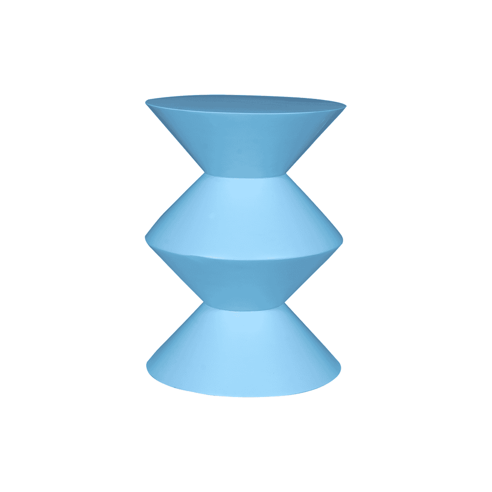 Robuuste blauwe houten bijzettafel, modern ontwerp en multifunctioneel gebruik, perfect voor elke woonkamer of kantoor.