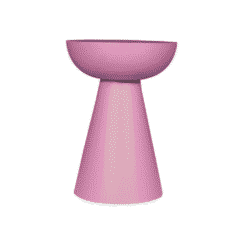 Kleurige unieke bijzettafel in pastel roze, modern design, geschikt voor woonkamer of slaapkamer, made by Mokana Meubelen.