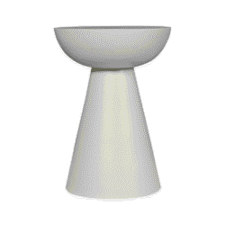 Elegante witte porseleinen bijzettafel met strak design, perfect voor moderne interieurs.