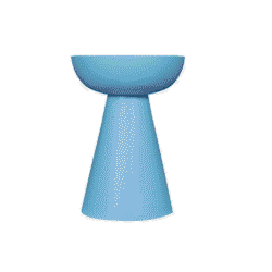 Nederlandse houten bijzettafel in keramische blauwe afwerking, modern meubel voor woonkamer, landelijke stijl, duurzame materialen, Mokana Meubelen.