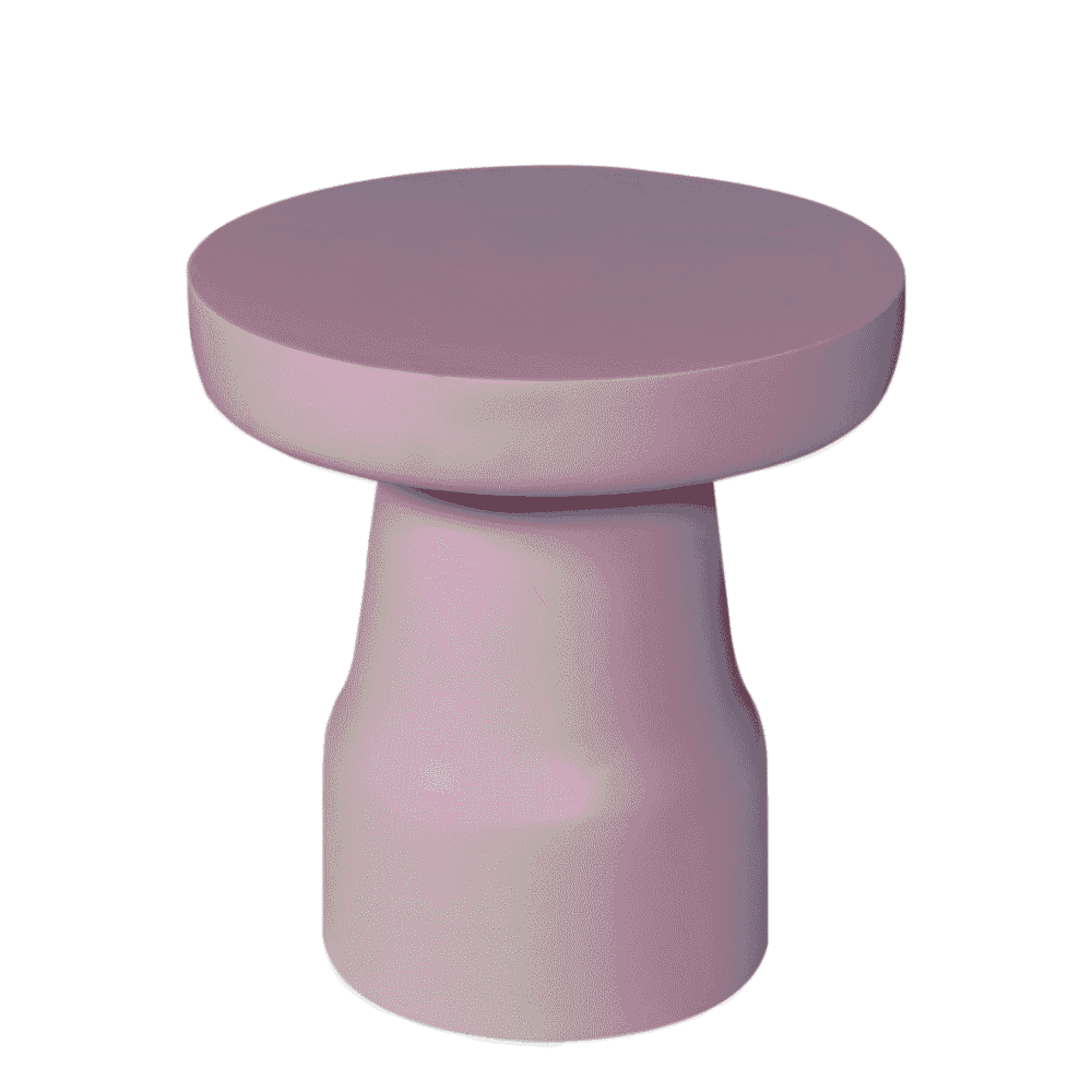 Ronde bijzettafel in pastel roze, modern Scandinavisch design, multifunctioneel en stevig houten frame, perfect voor woonkamer of slaapkamer.