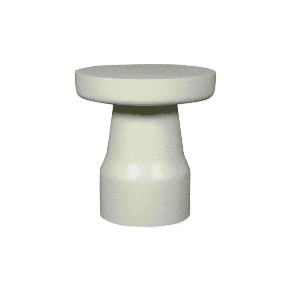 Strak witte houten Salontafel, modern ontwerp met ronde bovenkant en stevige basis, stijlvolle meubelstuk voor woonkamer, Mokana Meubelen.