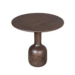 Elegante houten bijzettafel met unieke basis in vintage uitstraling, perfect voor modern interieur.