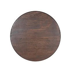 Ronde houten salontafel met donker fineer, hoogwaardige ambachtelijke afwerking, perfect voor modern interieur en warme sfeer.