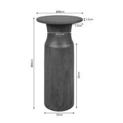 Rustieke houten bijzettafel met ronde top en smalle voet, perfect voor een warm en natuurlijk interieur - Mokana Meubelen.