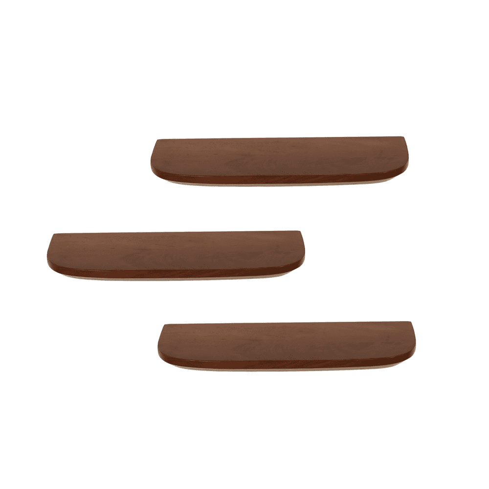 Eikenhouten wandplanken set met elegante afgeronde hoeken, perfect voor moderne interieurdecoratie.