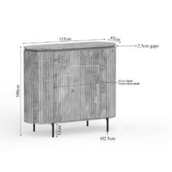 Elegante houten buffetkast met afmetingen en details, perfect voor stijlvolle interieurdecoratie en opbergruimte. Ideaal voor woonkamer, eetkamer of hal, gemaakt van kwalitatief hout en met een duurzaam design.