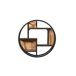 Design wandplank van hout en metaal, modern en strak design, multifunctioneel muurdecor, perfect voor woonkamer of kantoor, Mokana Meubelen collectie.