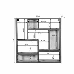 Veelzijdige houten wandkast met meerdere opbergvakken, perfect voor woonkamers en slaapkamers. Handgemaakt, robuust en stijlvol design inclusief afmetingen voor optimale indeling.