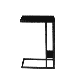 Modern zwart metalen bijzettafel, minimalistisch design, luxe meubel voor woonkamer en slaapkamer, Mokana Meubelen collectie, Italian design meubelen NL.