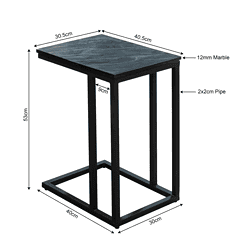 - Elegant bijzettafel van zwart met marmeren blad en metalen frame, perfect voor modern interieur.