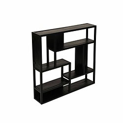 Houten vakkenkast in zwart, multifunctioneel design, perfect voor modern interieur en opbergen.