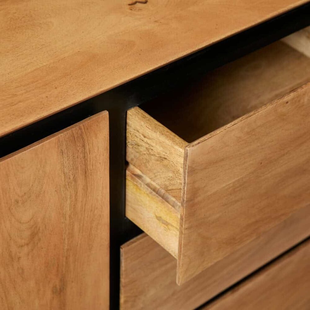 Natuurlijke houten meubels met lade, modern en duurzaam design van Mokana Meubelen. Perfect voor een stijlvolle en functionele inrichting.